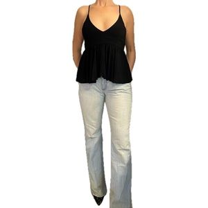 Express. Black Flowy Tank. Back Zipper. Adjustable Straps. Size Small 🖤